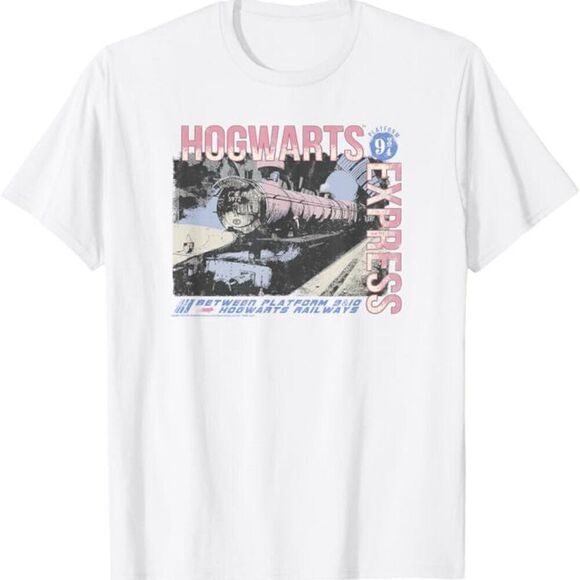 Harry Potter Hogwarts Express Vintage Poster T-Shirt - Picture 1 of 2